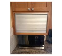 Puerta corrediza de persiana en acordeón for aparador, Kit de puertas enrollables for armario de cocina con tirador(34x42" (86.4x106.7cm))