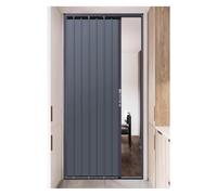 Puerta corrediza plegable de aleación de aluminio con cerradura de asa, resistente al fuego y a la humedad, puerta de separación de privacidad para entrada, almacén, garaje