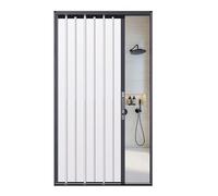 Puerta Corrediza Plegable Puerta Tipo Acordeón for Granero, Puerta Opaca Plegable Superficie Metálica, Fácil Instalación for Baño, Ducha, Armario, Cocina, Despensa, Con Manija(60x80in (152.5x203cm))