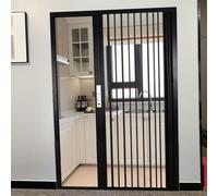 Puerta corrediza retráctil transparente con cerradura y llave, panel de aluminio para mayor privacidad y protección contra tormentas en cocina, baño, sala de estar