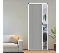Puerta corrediza tipo acordeón for entrada, puerta de ducha retráctil con manija y tela celular, puerta plegable divisoria for dormitorio baño cocina oficina y caravana.(Gray,W54in/137cm-h78in/200cm)
