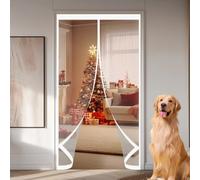 Puerta Cortina Invierno 110 x 185 cm No Requiere Perforación, Aislamiento para El Invierno, Fácil de Instalar Cortina de Aislamiento Magnético para Interior Exterior, A