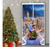 Puerta Cortina Invierno 120 x 235 cm No Requiere Perforación, Aislamiento para El Invierno, Fácil de Instalar Cortina Térmica Magnética para Puertas para Interior Exterior, A