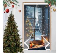 Puerta Cortina Invierno 130 x 170 cm Protección Contra El Frío, Impermeable, Resistente Al Viento, Aislante Térmico Cortina de Aislamiento Magnético para Interior Exterior, A