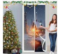 Puerta Cortina Invierno 80 x 150 cm Prueba Viento Impermeable Invierno, Aislante Acústico, Aislante Frio Transparente Cortinas Termica para Interior Exterior, A