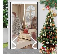 Puerta Cortina Invierno 80 x 150 cm Prueba Viento Impermeable Invierno, Aislante Acústico, Aislante Frio Magnética Cortina de Puerta Autoabsorbente para Interior Exterior, A