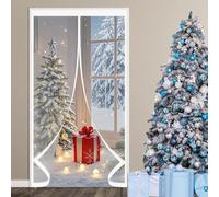 Puerta Cortina Invierno 80 x 160 cm Prueba Viento Impermeable Invierno, Aislante Acústico, Aislante Frio Cortina Puerta Magnética Térmica para Interior Exterior, A