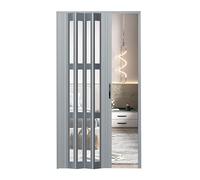 Puerta cortina Puerta plegable, Manija plegable de puerta tipo acordeón for interiores, panel acrílico multicolor, varios tamaños(Grey,140x200cm)