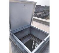 Puerta de Acceso a Techo Plano con claraboya, elevación con Amortiguador de Gas, Acceso a ático para Edificios industriales, 80 x 80 cm (31,5 x 31,5) - Cubierta Duradera para trampilla de te