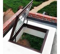 Puerta de acceso a tragaluz de aluminio, ventilación manual para solárium y sótano. Doble cristal de 65 x 95 cm, mejora el flujo de aire y la eficiencia