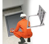 Puerta De Acceso Al Espacio De Acceso Exterior, Trampilla De Piso Sin Costura Gris, Puerta De Entrada Discreta Al Sótano Con Abridor(60X26IN/1520X660MM)