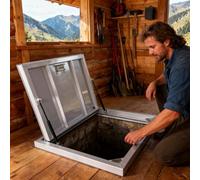 Puerta De Acceso Al Sótano Con Trampilla En El Suelo, Puerta De Escape Con Manijas, Tapa Para El Espacio De Acceso Al Sótano(LXW 1500x800mm/59.1x31.5in)