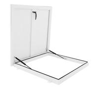 Puerta de Acceso al Techo de Aluminio con Apertura de 90 Grados, manija con Interruptor, Placa de Cubierta Blanca para instalación en Cubierta, Salida para escaleras de sótano, Ventana de te