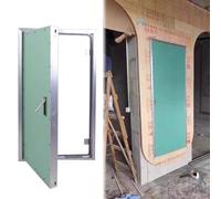 Puerta de acceso con tablero de yeso, marco de aluminio, panel de acceso para áticos y garajes, tamaños de 14 x 14 a 24 x 24 pulgadas, uso interior/exterior (65 x 95 cm)