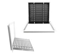 Puerta de Acceso de Aluminio con Rejilla de ventilación de 70x25 cm. Rejilla para Montaje en Techo y Pared. Ideal para la circulación de Aire en cocinas, áticos y conductos de Cables y Tuber