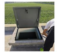 Puerta de acceso de seguridad con revestimiento de polvo y resorte de gas y sello, escotilla de acceso al techo del lado derecho (50 x 85 cm), ideal para salidas de sótano