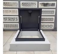 Puerta de acceso de techo de acero galvanizado resistente a la intemperie, cubierta de acceso de emergencia de grado comercial, tapa de seguridad de grado comercial, cabezal de pozo (75 x 85 cm)