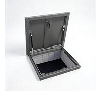 Puerta de acceso de techo de aluminio, puerta de seguridad y placa de cubierta para tragaluces, tapa de salida de escaleras de sótano, con mango tipo interruptor y varillas de soporte,