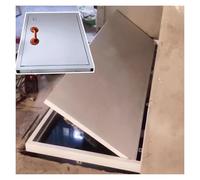 Puerta de acceso oculta al espacio bajo el suelo, suelo interior, tapa de inspección de acero extraíble, puerta del sótano debajo de la isla de la cocina(106.7x63.5cm/42x25")