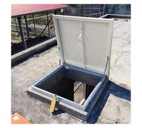 Puerta de Acceso para trampilla de Techo, Cubierta portátil Personalizada de Acero galvanizado Blanco para terraza y ático, Tapa de Repuesto de 35 a 122 cm, trampilla de Escape Ideal para te