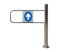 Puerta de acero inoxidable de un solo giro, barrera de seguridad universal para supermercado, 50,8-109,2 cm de ancho, puerta de entrada giratoria a la derecha (71,1 x 99,1 cm) para un acceso seguro