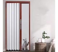 Puerta de acordeón con cerradura, divisor de habitación de privacidad para baño, dormitorio, lavandería, despensa de cocina