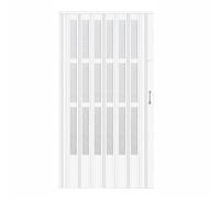 Puerta de acordeón de aluminio, puertas interiores múltiples, separador temporal de habitación, puerta corrediza / puerta de acordeón, puerta plegable sin perforación, con cinta adhesiva de
