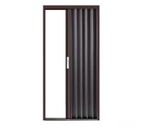Puerta De Acordeón Metálica Multipliegue para Interiores, Puerta Plegable Magnética Comercial, Montaje Interior/exterior para Reemplazo De Puerta Principal.(marrón,215x95 cm)