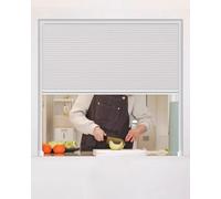 Puerta de acordeón, mosquitera retráctil para Ventanas de Servicio, Puerta Plegable sin taladros con manija, mosquitera Opaca Personalizable (85 x 125 cm/33,5 x 49,2)