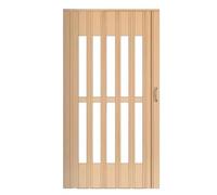 Puerta de acordeón para espacios interiores, panel acrílico esmerilado con marco de aluminio, fácil instalación sin taladrar