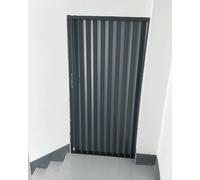 Puerta de acordeón plegable con cerradura, puerta corredera para sótano, ático, uso interior o exterior, kit de herramientas retráctiles