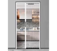 Puerta de acordeón plegable con panel acrílico transparente y cerradura, puerta corredera de marco de metal para puerta de cocina y baño, instalación sin taladros