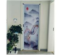 Puerta de acordeón plegable invisible con imagen, puerta de acordeón temporal/puerta de armario plegable para ático/almacén/lavadero, puerta de partición decorativa con manija (A, 70 x 200 cm/28 x 7