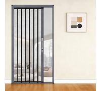 Puerta de acordeón Puerta corredera plegable con pantalla, Puertas de entrada con marco de aluminio sin costura con manija de bloqueo seguro(85cm/33.5in,240cm/94.4in)