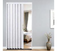 Puerta de acordeón Puerta interior tipo acordeón, juego de puertas plegables personalizables, con manijas y cerradura de doble cara, puertas divisorias portátiles(White,105x210cm/41.3x83in)