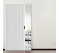 Puerta de acordeón, Puerta Plegable de acordeón sin taladros, mosquitera retráctil con Marco de Aluminio, Malla Celular Multifuncional para Patio, Dormitorio, Autocaravana - 117 x 203 cm