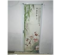 Puerta de acordeón, puerta plegable invisible con imagen, puerta de acordeón temporal/puerta de armario plegable para ático/almacén/lavadero, puerta divisoria decorativa con manija (B, 80 x 198 cm/3