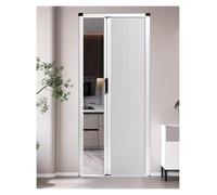 Puerta de acordeón, Puertas Plegables Interiores con manija, Puerta corrediza de acordeón sin Taladro, Marco de Aluminio para Granero/despensa, Separador de ambientes Opaco y mampara de duch