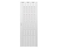 Puerta de acordeones plegable interior en kit con vidrio de PVC blanco 82x220 cm mod. Sonia