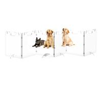 Puerta de acrílico transparente para perros - Puertas plegables transparentes para perros pequeños y mascotas - Puerta de valla plegable independiente para interiores y exteriores, barrera divisora de