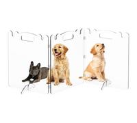 Puerta de acrílico transparente para perros - Puertas plegables transparentes para perros pequeños y mascotas - Puerta de valla plegable independiente para interiores y exteriores, barrera divisora de