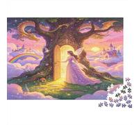 Puerta de Árbol de Cuento de Hadas Puzzle para Adultos Puzzle de 1000 Piezas Escena de Nubes Arcoíris Soñado Juego de Puzzle Papel Relajación Regalo Familiar 52x38cm/1000pcs