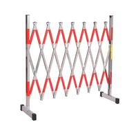 Puerta De Barrera De Tráfico Expandible Con Cerca Retráctil De Acero Inoxidable, Barricada De Seguridad Exterior Ajustable Que Bloquea Rápidamente For Garajes, Escuelas, Caminos De Acceso, 1.2x2.5m