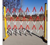 Puerta de barrera retráctil, barricada de seguridad amarilla portátil para eventos escolares, solución de control de multitudes de 1,2 x 3 m, barandilla para una gestión eficaz de la seguridad