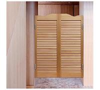Puerta de Batientes de Salón Madera Maciza, Puerta Abatible de Restaurante de Café, Cocina Bar, Puerta Vaiven, Cierre Automático ,puertas de media cintura ( Color : Brown , Size : W85xH100cm(33.46x39.
