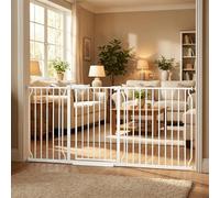 Puerta de bebé de 71.5 a 76.3 pulgadas, puerta de bebé extra ancha grande montada a presión, puerta de seguridad para interiores, puerta de seguridad montada a presión, puerta infantil para escaleras,