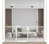 Puerta de bebé de 76.3 a 81 pulgadas, puerta de bebé extra ancha grande montada a presión, puerta de seguridad para interiores, puerta de seguridad montada a presión, puerta infantil para escaleras,