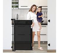 Puerta de bebé Extra Alta de 42 Pulgadas, Puerta retráctil para Perros de 56 Pulgadas de Ancho, Puertas Ajustables para Perros para la casa, Puerta Interior y Exterior, Puerta de Malla para bebés,