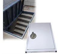 Puerta de bodega oculta, empotrable, escotilla de acceso de acero resistente para bodegas/espacios de arrastre, 66 x 51 cm, diseño camuflado con abridor de ventosa, acceso seguro y elegante