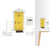 Puerta de casa de muñecas - Mini kit de, estatua de elfo de madera, de muebles, accesorio para dientes navideños, decoración mágica de paredes al aire libre | Puerta de aprendiz